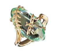 Fashion Simple Gold Pearl Zircon Ladies Ring Joint Ring Jewelry Rose Stacking Rings (Gold, 9)