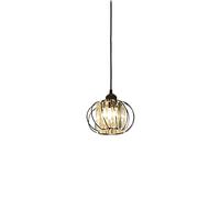 Fashion Simple Style Hanging Lamp, E27 Light Source Single-Head Pendant Light, Personality Pumpkin Type Wrought Iron, Study Decorated Ceiling Lighting (Dark)