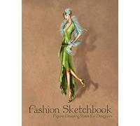 Fashion Sketchbook Figure Drawing Poses for Designers: Large 8,5x11 with Bases and 1920s Style Vintage Fashion Illustration Cover