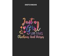 Fashion Sketchbook for Girls with Figure Templates - Just A Girl Who Loves Chickens And Horses Tie Dye Pattern