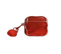 Fashion Slim Fit Gradient Red Pattern Accessories Cover Headphone Case for AirPods Pro 2nd Generation 2022 with Pendant