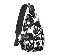 Fashion Sling Backpack Lightweight Crossbody Shoulder Bag Sugar Skulls, Outdoor Chest Daypack with Adjustable Strap for Cycling Gym Hiking