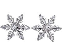 Fashion Small Cubic Zirconia Silver Irregular Generous Snow Flake Shape Women Girls Stud Earrings Beautiful design