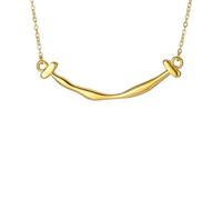 Fashion Smile Pendant Necklace Classic Clavicle Chain Jewelry Suitable For Women Can Be Worn With Exquisite Versatile Goldcolor