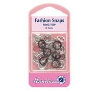 Fashion Snaps Ring Top 6 Sets 11mm: Black