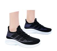 Fashion Sneakers for Lightweight Breathable Mesh Lace Up Walking Shoes Comfortable Casual Athletic Footwear Soft Second Skin for Your Soles Black