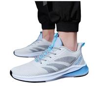 Fashion Sneakers for Men Mens Extra Wide Fit Trainers Breathable Lightweight Trainer Beach Water Gym Trail Running Shoes Walking UK Size White