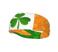 Fashion sport headband with Irish flag print sweat-wicking, lightweight and comfortable