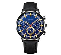 Fashion Sport Men's Stainless Case Belt Quartz Analog Wrist Watch Mens Digital Watch Large Display (E, One Size)