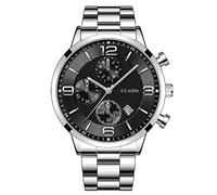 Fashion Sport Men's Stainless Case Quartz Analog Wrist Watch Whiting Watch (B, One Size)