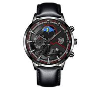 Fashion Sport Men's Stainless Steel Case Leather Band Quartz Analog Wrist Watch A159wgea-1vt (A, One Size)