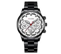 Fashion Sport Men's Stainless Steel Case Steel Band Quartz Analog Wrist Watch Teen Digital Watch (A, One Size)