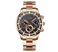 Fashion Sport Men's Stainless Steel Case Steel Band Quartz Analog Wrist Watch Teen Digital Watch (C, One Size)