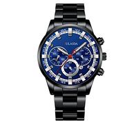 Fashion Sport Men's Stainless Steel Case Steel Band Quartz Analog Wrist Watch Teen Digital Watch (I, One Size)