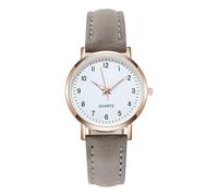 Fashion Sport Ms. Stainless Steel Case Belt Band Quartz Analog Wrist Watch Watches for Blind Women (Grey, One Size)
