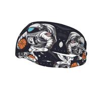 Fashion sports decorative sweatband FUUNTL Astronaut Space Basketball Picture Headbands for men and women