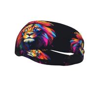 Fashion sports decorative sweatband FUUNTL Cartoon Cool Lion Picture Headbands for men and women