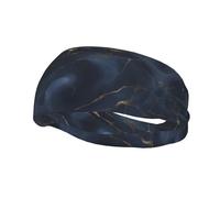 Fashion sports decorative sweatband FUUNTL dark blue marble Picture Headbands for men and women