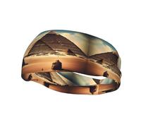 Fashion sports decorative sweatband FUUNTL Dreaming of the Pyramids of Khufu Picture Headbands for men and women