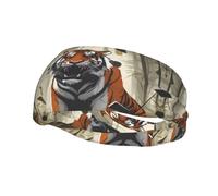 Fashion sports decorative sweatband FUUNTL Serious Tiger Picture Headbands for men and women