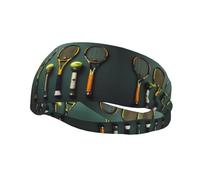 Fashion sports decorative sweatband FUUNTL Tennis balls and rackets Picture Headbands for men and women