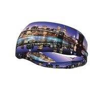 Fashion sports decorative sweatband YYHHAOFA Brooklyn Bridge at night Printed Headbands for men and women