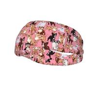 Fashion sports decorative sweatband YYHHAOFA Chiwawas Dog Pink Printed Headbands for men and women
