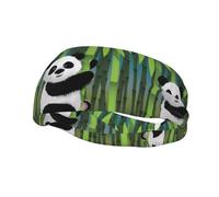 Fashion sports decorative sweatband YYHHAOFA Curious Baby Panda Printed Headbands for men and women