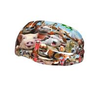 Fashion sports decorative sweatband YYHHAOFA Farm Animals Printed Headbands for men and women
