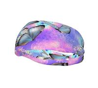 Fashion sports decorative sweatband YYHHAOFA Flowers Colorful Butterfly Printed Headbands for men and women