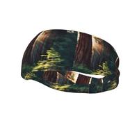 Fashion sports decorative sweatband YYHHAOFA Morning Sunlight in Wilderness Printed Headbands for men and women