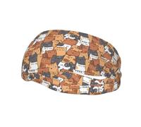 Fashion sports decorative sweatband YYHHAOFA Orange Cats Printed Headbands for men and women