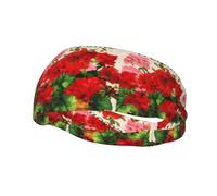 Fashion sports decorative sweatband YYHHAOFA Red geraniums Printed Headbands for men and women