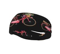 Fashion sports decorative sweatband YYHHAOFA Retro red bicycle Printed Headbands for men and women
