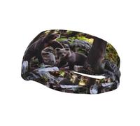 Fashion sports decorative sweatband YYHHAOFA rge and small black bears Printed Headbands for men and women