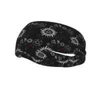Fashion sports decorative sweatband YYHHAOFA Supernatural Symbols Black Printed Headbands for men and women