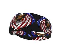 Fashion sports decorative sweatband YYHHAOFA USA Flag Patriotic Eagle Printed Headbands for men and women