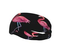 Fashion sports decorative sweatband YYHHAOFA Watercolor Flamingos Printed Headbands for men and women