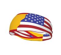 Fashion sports decorative sweatband YYHWHJDE American Spain Flag Pattern Headbands for men and women