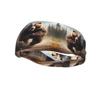 Fashion sports decorative sweatband YYHWHJDE Bear Running Pattern Headbands for men and women