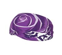 Fashion sports decorative sweatband YYHWHJDE beautiful purple roses Pattern Headbands for men and women