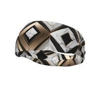 Fashion sports decorative sweatband YYHWHJDE Black White Gold Foil Marble Pattern Headbands for men and women