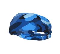 Fashion sports decorative sweatband YYHWHJDE Blue Camouflage Pattern Pattern Headbands for men and women