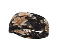 Fashion sports decorative sweatband YYHWHJDE Bohemian Golden Lotus Pattern Headbands for men and women