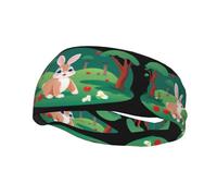 Fashion sports decorative sweatband YYHWHJDE Bunny in the cherry orchard Pattern Headbands for men and women