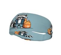 Fashion sports decorative sweatband YYHWHJDE Cartoon cute raccoon Pattern Headbands for men and women