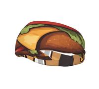 Fashion sports decorative sweatband YYHWHJDE cartoon oversized burgers Pattern Headbands for men and women