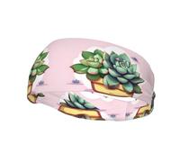 Fashion sports decorative sweatband YYHWHJDE Cartoon Succulents Pattern Headbands for men and women