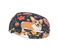 Fashion sports decorative sweatband YYHWHJDE Corgi Floral Flowers Pattern Headbands for men and women