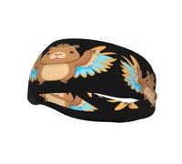 Fashion sports decorative sweatband YYHWHJDE Cute capybara with wings Pattern Headbands for men and women